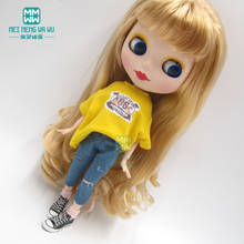 1PCS Blyth Doll Clothes fashion loose t-shirt, jeans for Blyth , Azone, obitsu, FR 1/6 doll 2024 - buy cheap