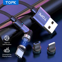 Магнитный кабель TOPK 5A, 8-pin/Type C/Micro USB 2024 - купить недорого
