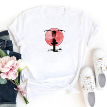 Japan Anime T Shirt Women Cotton Round Neck Camiseta Mujer Fashion Aesthetic Women T-shirt Black Printing Tshirt for Women 2024 - buy cheap