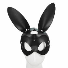 BDSM Fetish Slave Bondage Leather Hood Adult Sex Accessories SM Role Play Game Cat Women Mask with Ear Erotic Sex Tool for Women 2024 - buy cheap