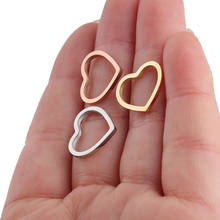 5pcs/lot Gold Stainless Steel Heart love Charms Connectors fit Necklace Pendant Earrings Bracelet DIY Jewelry making Accessories 2024 - buy cheap