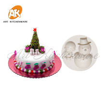 Рождественская силиконовая форма для торта в виде снеговика, принадлежности для украшения тортов, силиконовые формы для помадки, инструмент для украшения торта, выпечки 2024 - купить недорого