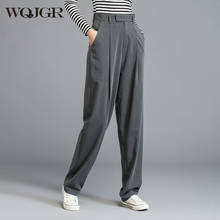 WQJGR-pantalones bombachos holgados de cintura alta para mujer, pantalón largo plisado, primavera y otoño 2024 - compra barato
