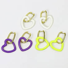 10 Pairs Heart earrings jewelry earrings  Enamel hearts earrings Fashion Dangle earrings jewelry  hoop earrings for women 51488 2024 - buy cheap