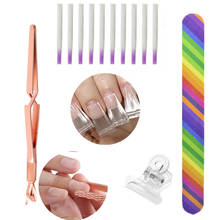 Fiberglass Nail Extension Manicure Kit 10Pcs Fiberglass Nail With Professional Tweezers Nail File Pinching Clamp Nail Tools Set 2024 - buy cheap