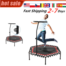 Round Children Mini Trampoline with handrail Jumping Trampoline Rebound Net Cabinet Outdoor Exercise Toys Bed Leaping House 2024 - buy cheap