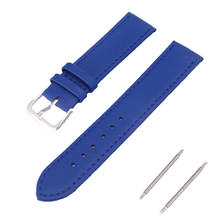 Correa de reloj de cuero genuino, correa de reloj azul de 12mm, 14mm, 16mm, 18mm, 20mm y 22mm, accesorios de pulsera 2024 - compra barato