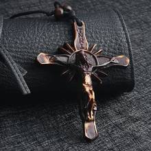 Big Acrylic Cross Necklaces for Men Women Religious Catholic Crucifix Jesus Pendant Necklace Adjustable Rope Chains Jewelry 2024 - buy cheap