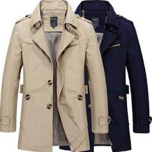 Moda masculina trench marca casaco outerwear masculino único breasted trench blusão 2024 - compre barato