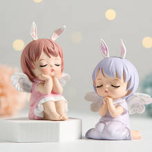 Lovely Angel Figurines Resin Girl Statue Mini Garden Accessories Christmas Decorations Modern Home Kid's Room Decor Night Light 2024 - buy cheap