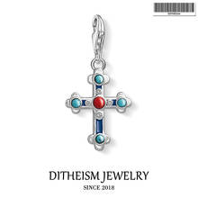 Ethnic Cross Charm Pendant,2019 Fashion Jewelry 925 Sterling Silver Trendy Bohemia Gift For Women Girls Fit Bracelet Necklace 2024 - buy cheap