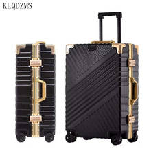 KLQDZMS 20"24"26"29inch  High capacity Creative Rolling Luggage Spinner On Wheels  Cabin Trolley Aluminum Frame Travel Bag 2024 - buy cheap