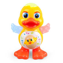 Zhenwei Battery Powered Musical Dancing Duck with Flashing Light Interesting Waddle Electronic Toy Gift for Toddlers Children 2024 - buy cheap