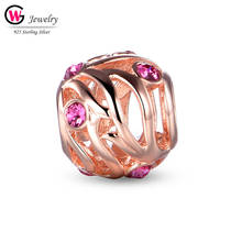 GW Brand Cute 925 Sterling Silver Charms Pink CZ Zirconia Fit Original Pandora Bracelet Pendant Beads Women Silver 925 Jewelry 2024 - buy cheap