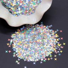 Ультратонкий ПЭТ блеск для ногтей блестки 4 мм Лазерная Звезда блестки для ногтей искусство блестки 3D Маникюр материал для украшения 2024 - купить недорого