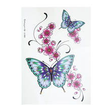 Charming Body Fake Tatto Large Butterfly Flower Temporary Tattoo Lady Body Art  Sexy Sticker  Removable Decals Waterproof 2024 - buy cheap