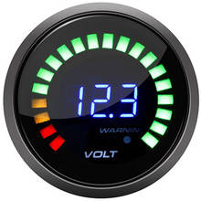 Voltímetro digital com led preto, voltímetro para carros e motos de 2 polegadas, 52mm, 12v 2024 - compre barato