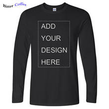 Ваш собственный дизайн фирменный логотип/изображение на заказ Мужская и женская хлопковая футболка DIY с длинным рукавом Повседневная футболка Топы футболки мужская одежда 2024 - купить недорого