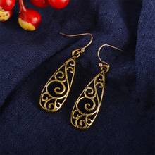 Vintage Dangle Earrings For Women Bohemian Gypsy Metal Hollow Flower Pendant Drop Earring Ladies Tribal Indian Jewelry Brincos 2024 - buy cheap