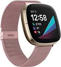 Pulseira de aço inoxidável milanês para fitbit versa 3 pulseira de metal para fitbit sense / versa3 relógio inteligente 2024 - compre barato