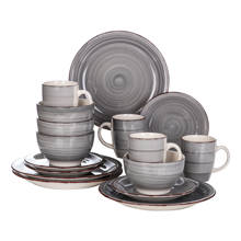 Vancasso bella-gy 16/32/48-pieces porcelana jantar conjunto vintage cerâmica utensílios de mesa conjunto com placa de jantar, placa de sobremesa, tigela, caneca 2024 - compre barato