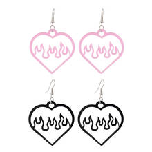 ZuZuMiu Black Pink Big Peach Heart Acrylic Earrings for Women 2020 Cool Fashion Flame Dangle Earrings Lovely Ear Jewelry 2024 - buy cheap