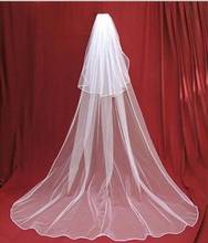 Velo largo de dos capas para novia, blanco marfil velo de novia, accesorios de boda, Velo de novia 2020 2024 - compra barato