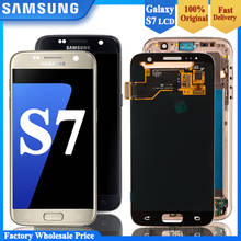 Сменный ЖК-дисплей для SAMSUNG Galaxy S7 5,1 '', G930, G930F, сенсорный экран с дигитайзером в сборе с рамкой, оригинал 2024 - купить недорого