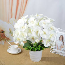 1pc Artificial Silk White Butterfly Orchid Flowers Butterfly Moth Fake Flower Plant for Wedding Party Home Festival Decoration 2024 - buy cheap