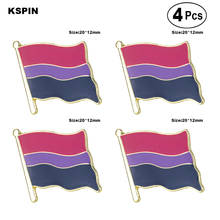 Bisexual pride Flag Pin Lapel Pin Badge  Brooch Icons 4pcs 2024 - buy cheap