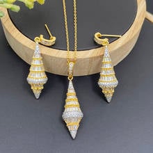 Lanyika Fashion Jewelry Set Distinctive Cone Zirconia Micro Pave Necklace with Earrings for Women Wedding Banquet Best Gifts 2024 - buy cheap