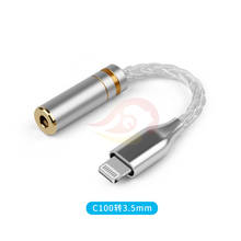 Адаптер lightning C100 на 3,5/2,5/4,4 мм для iPhone 7/8 / x кабель для преобразования наушников C100 аудио кабель без потерь 2024 - купить недорого
