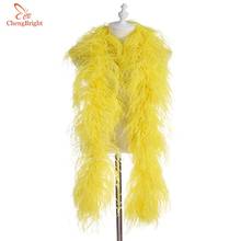 2 Yards fluffy Yellow ostrich feather boa skirt Costumes/Trim for Party/Shawl/Craft feather boa in wedding decorations 2024 - buy cheap
