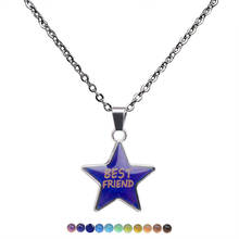 Emotion Feeling Mood Pentagram Necklace with Silver Color Stainless Steel Chain Temperature Change Color Pendant Necklace 2024 - buy cheap