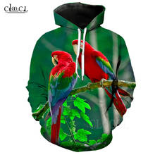 Parrot Pattern Hoody Sweatshirts For Couple Animal Bird 3D Print Harajuku Hoodie Casual Oversized Streetwear Women Men Hoodies 2024 - buy cheap