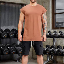Летняя тонкая мужская футболка с коротким рукавом 2020, модные спортивные дышащие топы для занятий фитнесом, повседневные однотонные футболки с круглым вырезом 2024 - купить недорого