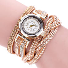 Feminino pulseira relógio de luxo cristal strass relógios de quartzo casual feminino relógio de pulso presente pulseira de couro senhoras relógios 2020 2024 - compre barato
