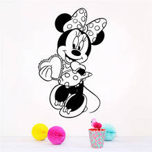 Disney Cute Minnie Mouse Give Heart Vinyl Wall Stickers For Kids Room Accessories Home Decor Wall Decal Vinyl Mural Art Post 2024 - buy cheap