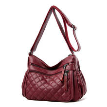 Soft Leather Hobos Bag Shoulder CrossBody Bags Genuine Leather Women's Handbags Lady Large Plaid Bags Women Messenger Bag 2024 - buy cheap