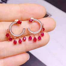 The new natural ruby earrings 925 silver ladies earrings are of superb quality and luxurious atmosphere 2024 - buy cheap