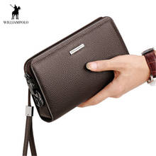 WILLIAMPOLO Men Wallet Clutch bag Men's Genuine leather wallet With password lock Men's business clutch carteira masculina purse 2024 - buy cheap