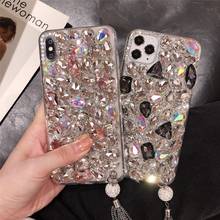 Luxury Full Diamond Case Cover For Samsung Galaxy NOTE 20 10 9 8 S21 S20 Ultra S10E/9/8 Plus Crystal Tassel Pendant Bling Case 2024 - buy cheap