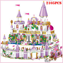 Brinquedo de blocos de construção de castelo da princesa vila vestígio, figuras de meninas, faça você mesmo, amigos, cidade, iluminar, presente de natal 2024 - compre barato