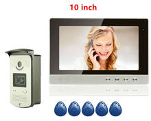 Videoportero con pantalla a Color de 10 pulgadas, sistema de seguridad para el hogar, timbre de acceso RFID, cámara, envío gratis 2024 - compra barato