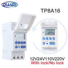 Relé eletrônico programável semanal 220v110v24v12v tp8a16 do tempo do microcomputador de digitas do trilho do ruído do interruptor do temporizador com fechamento ou nenhum fechamento 2024 - compre barato