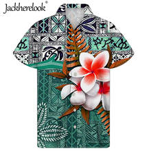 Jackherelook Hawaiian Shirt for Men Casual Button Down Shortsleeve Clothing Polynesian Tribal Hibiscus Print Short Sleeve Tops 2024 - buy cheap