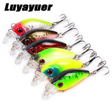 Mini crankbaits isca de pesca artificial, 6 peças, 4cm 3.5g, crankbaiers, pesca, carpa, isca de pesca 2024 - compre barato