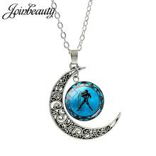 JOINBEAUTY Zodiac Signs Aquarius Gemini Moon Pendant Necklace Round Glass Dome Link Chain Birthday Astrology Jewelry Gift D1145 2024 - buy cheap