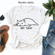 Пэдди дизайн не сегодня кошка кошечки футболка кошки Китти женские топы, хлопковая футболка, повседневная женская одежда с коротким рукавом для женщин размера плюс, Прямая поставка 2024 - купить недорого