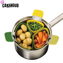 Cakehoed cesta de silicone para cozinha dobrável, 3 peças, filtro de drenagem de frutas e vegetais, acessório de cozinha 2024 - compre barato